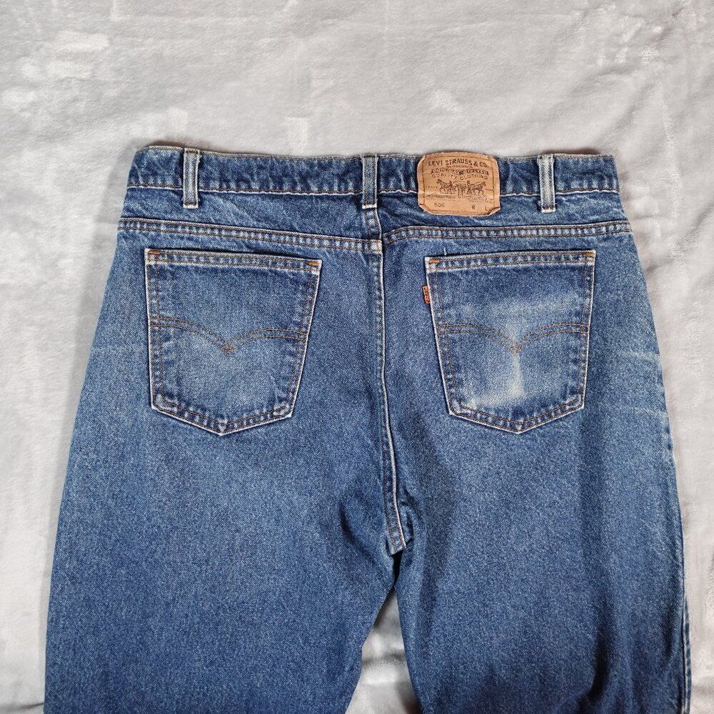 Vintage Levis 506 Denim Jeans Mens 38x32 (Fits 36x31) Faded Orange Tab 90s